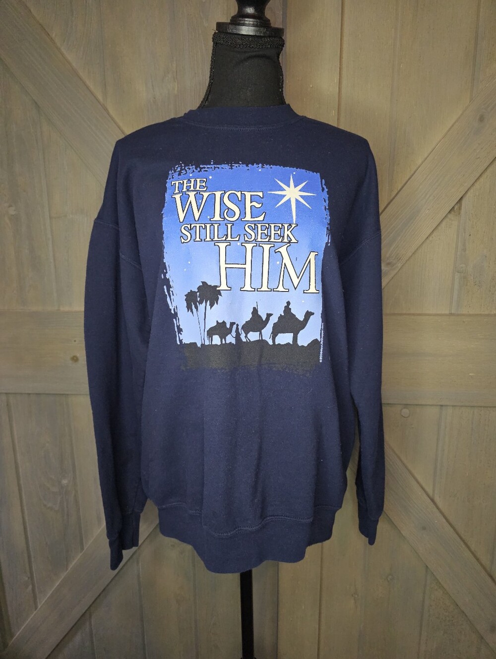 Vintage The Wise Still Seek Him Christmas Nativity Sweatshirt sz Medium